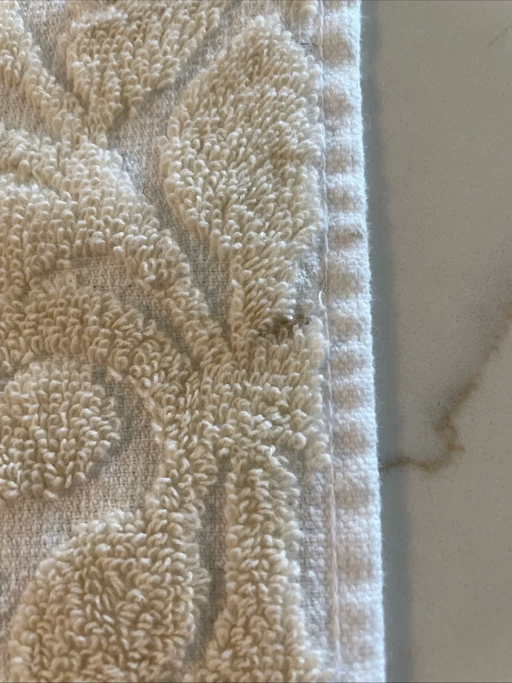 Luxury Embossed Floral Bath Towel - Cream